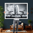 Propeller Plane Wall Art Canvas Print, Black and White by MyGreatCanvas | Canvas Wall Art Prints | Photo Prints & Wall Decor