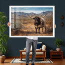 Texas Longhorn Bull Wall Art Canvas Print, Western Farmhouse by MyGreatCanvas | Canvas Wall Art Prints | Photo Prints & Wall Decor