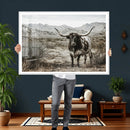 Texas Longhorn Bull Wall Art Canvas Print, Western Farmhouse by MyGreatCanvas | Canvas Wall Art Prints | Photo Prints & Wall Decor