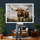Texas Longhorn Canvas Wall Art Western Bull Desert Moody by MyGreatCanvas | Canvas Wall Art Prints | Photo Prints & Wall Decor