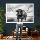 Texas Longhorn Canvas Wall Art Western Bull Desert Moody by MyGreatCanvas | Canvas Wall Art Prints | Photo Prints & Wall Decor