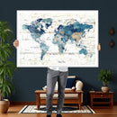 Watercolor World Map Canvas Wall Art Print – Abstract by MyGreatCanvas | Canvas Wall Art Prints | Photo Prints & Wall Decor