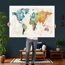 Watercolor World Map Canvas Wall Art Print – Abstract by MyGreatCanvas | Canvas Wall Art Prints | Photo Prints & Wall Decor