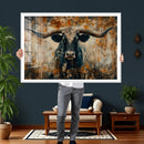 Longhorn Wall Art – Rustic Western Bull Canvas Print, Modern