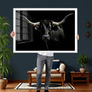Texas Black Longhorn Bull Wall Art Canvas Print - Western by MyGreatCanvas | Canvas Wall Art Prints | Photo Prints & Wall Decor