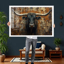 Longhorn Texas Cow Bull Wall Art | Rustic Farmhouse Canvas by MyGreatCanvas | Canvas Wall Art Prints | Photo Prints & Wall Decor