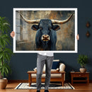 Texas Western Wall Art Canvas Print - Abstract Cow Longhorn by MyGreatCanvas | Canvas Wall Art Prints | Photo Prints & Wall Decor