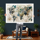 Framed Vintage World Map Wall Art – Abstract Map Canvas by MyGreatCanvas | Canvas Wall Art Prints | Photo Prints & Wall Decor
