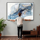 Abstract Art Print - Blue Abstract Canvas Wall Art Print