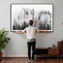 Forest Wall Art Print | Foggy Pine Forest Canvas Wall Art -