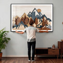 Rustic Abstract Wood Panel Effect Canvas Mountain Range Top by MyGreatCanvas | Canvas Wall Art Prints | Photo Prints & Wall Decor
