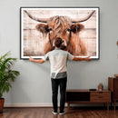Vintage Scottish Highland Cow Cattle Art Print Farmhouse