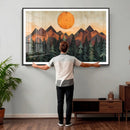 Sunset Mountain Landscape Canvas Wall Art Print - Nature