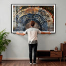 Framed Tree Ring Wall Art - Abstract Colorful Tree Ring Wall