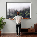 Misty Forest Wall Art | Foggy Forest Canvas Print | Large