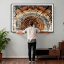 Tree Rings Wall Art Canvas Print – Rustic Wood Texture