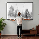 Ski Lift Wall Art – Framed Snowy Mountain Canvas Artwork by MyGreatCanvas | Canvas Wall Art Prints | Photo Prints & Wall Decor