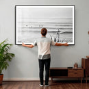 Surfer Silhouette Wall Art Canvas Print – Framed Calm Ocean by MyGreatCanvas | Canvas Wall Art Prints | Photo Prints & Wall Decor