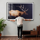 Rustic Elk Wall Art Canvas Print – Framed Moody Wildlife Art by MyGreatCanvas | Canvas Wall Art Prints | Photo Prints & Wall Decor