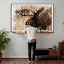 Moose Canvas Wall Art — Rustic Wildlife Painting Print | by MyGreatCanvas | Canvas Wall Art Prints | Photo Prints & Wall Decor