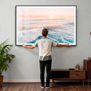 Sunset Surfing Wall Art Canvas Print, Ocean Wave Surfer with by MyGreatCanvas | Canvas Wall Art Prints | Photo Prints & Wall Decor