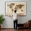 Vintage World Map Wall Art Canvas Print for Living Room, by MyGreatCanvas | Canvas Wall Art Prints | Photo Prints & Wall Decor