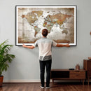Vibrant Watercolor World Map Canvas Wall Art – Framed Travel by MyGreatCanvas | Canvas Wall Art Prints | Photo Prints & Wall Decor