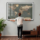 Rustic Black and Wood World Map Canvas Wall Art – Framed by MyGreatCanvas | Canvas Wall Art Prints | Photo Prints & Wall Decor