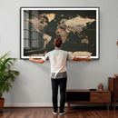 Vintage World Map Canvas Wall Art – Framed Travel Map for by MyGreatCanvas | Canvas Wall Art Prints | Photo Prints & Wall Decor