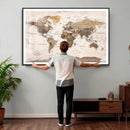 World Map Canvas Print – Framed Travel Map Wall Art for by MyGreatCanvas | Canvas Wall Art Prints | Photo Prints & Wall Decor