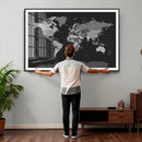 Black World Map Wall Art Canvas Print – Detailed Map of the by MyGreatCanvas | Canvas Wall Art Prints | Photo Prints & Wall Decor
