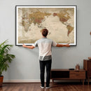 Vintage Detailed World Map Wall Art Canvas Print – Antique