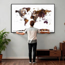 Rustic World Map Wall Art Canvas Print | Large World Map on