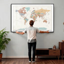 Pastel Colors World Map Wall Art Canvas Print by MyGreatCanvas | Canvas Wall Art Prints | Photo Prints & Wall Decor
