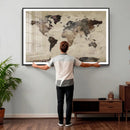 World Map Canvas Print – Detailed Map of the World Adventure