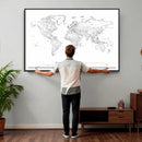 World Map Canvas Print – Framed Modern Detailed Map of the by MyGreatCanvas | Canvas Wall Art Prints | Photo Prints & Wall Decor