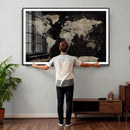 Detailed World Map Wall Art Print - Large Framed World Map