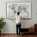 Neutral Vintage World Map Canvas Wall Art Print, Classic Map by MyGreatCanvas | Canvas Wall Art Prints | Photo Prints & Wall Decor
