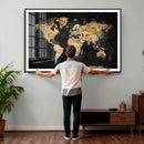 World Map Canvas Wall Art with Famous Landmarks – Framed by MyGreatCanvas | Canvas Wall Art Prints | Photo Prints & Wall Decor