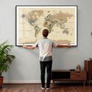 Extra Large World Map Canvas Print – Detailed Map of the by MyGreatCanvas | Canvas Wall Art Prints | Photo Prints & Wall Decor
