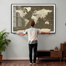 Vintage World Map Canvas Print – Framed Travel Map Wall Art