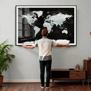 World Map Canvas Print – Framed Push Pin Wall Art, Color by MyGreatCanvas | Canvas Wall Art Prints | Photo Prints & Wall Decor