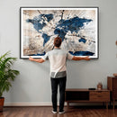 Rustic World Map Canvas Print – Framed Wall Art for Couples, by MyGreatCanvas | Canvas Wall Art Prints | Photo Prints & Wall Decor