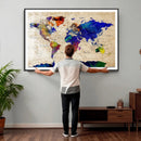 Colorful World Map Canvas Wall Art – Abstract Watercolor Map by MyGreatCanvas | Canvas Wall Art Prints | Photo Prints & Wall Decor