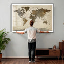 Vintage World Map Canvas Wall Art – Framed Travel Map for by MyGreatCanvas | Canvas Wall Art Prints | Photo Prints & Wall Decor