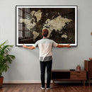 Blue World Map Canvas Wall Art – Framed Modern Travel Map by MyGreatCanvas | Canvas Wall Art Prints | Photo Prints & Wall Decor