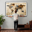 World Map Wall Art Canvas Print, Modern Decorative Framed by MyGreatCanvas | Canvas Wall Art Prints | Photo Prints & Wall Decor