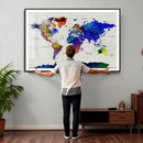 Vintage World Map Canvas Wall Art – Framed Travel Map with by MyGreatCanvas | Canvas Wall Art Prints | Photo Prints & Wall Decor