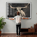 Vintage Texas Longhorn Bull Wall Art Canvas Print, Cow by MyGreatCanvas | Canvas Wall Art Prints | Photo Prints & Wall Decor