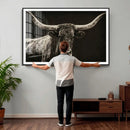 Vintage Texas Longhorn Bull Wall Art Canvas Print, Cow by MyGreatCanvas | Canvas Wall Art Prints | Photo Prints & Wall Decor